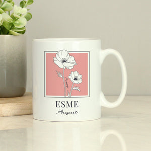 Personalised Birth Flower Mug