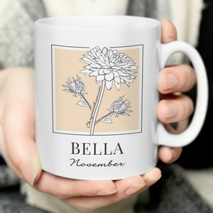 Personalised Birth Flower Mug