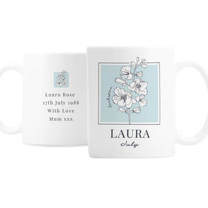 Personalised Birth Flower Mug