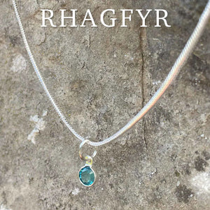 Welsh Language Birthstone Crystal Pendant Silver Necklace